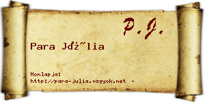 Para Júlia névjegykártya